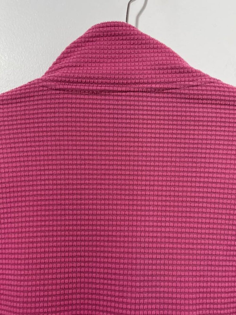 Simply Southern Pink Textured Grid Fleece 1/4 Zip Mock Neck Pullover [size L] - Picture 9 of 11
